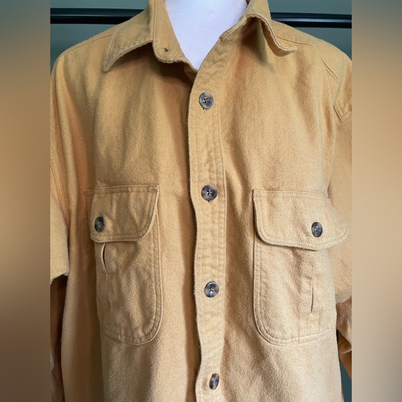 Cabela's Men's Mustard Yellow Chamois Shirt Jacket - Picture 3 of 5